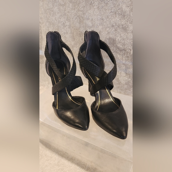 Enzo Angeliolini "Coadi" pump. Black "Snakeskin" Size 5.5 - Picture 7 of 8